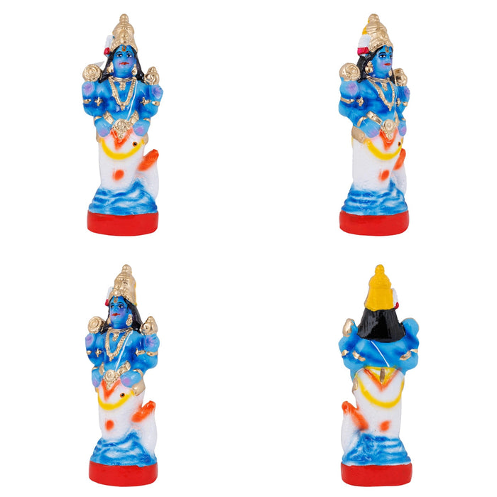 Dasavatharam Statue Clay Golu Bommai Set - 10 X 4 Inches | Navaratri Gombe/ Giri Golu Doll/ Navratri Decor