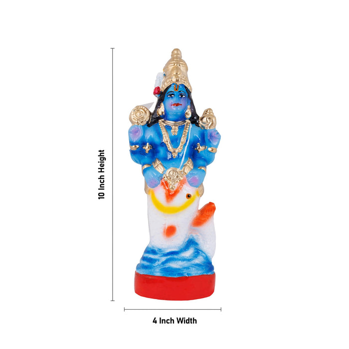 Dasavatharam Statue Clay Golu Bommai Set - 10 X 4 Inches | Navaratri Gombe/ Giri Golu Doll/ Navratri Decor