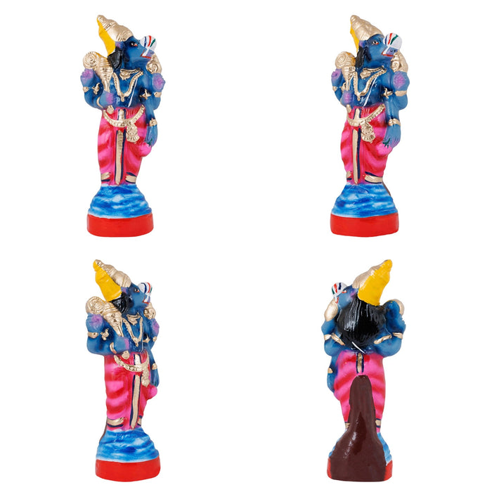 Dasavatharam Statue Clay Golu Bommai Set - 10 X 4 Inches | Navaratri Gombe/ Giri Golu Doll/ Navratri Decor