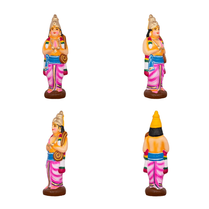 Azhwargal Clay Golu Bommai Set - 8 x 3 Inches | Giri Golu Doll/ Navaratri Golu Bomma/Gombe/Bommai