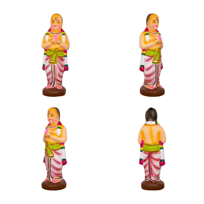 Azhwargal Clay Golu Bommai Set - 8 x 3 Inches | Giri Golu Doll/ Navaratri Golu Bomma/Gombe/Bommai