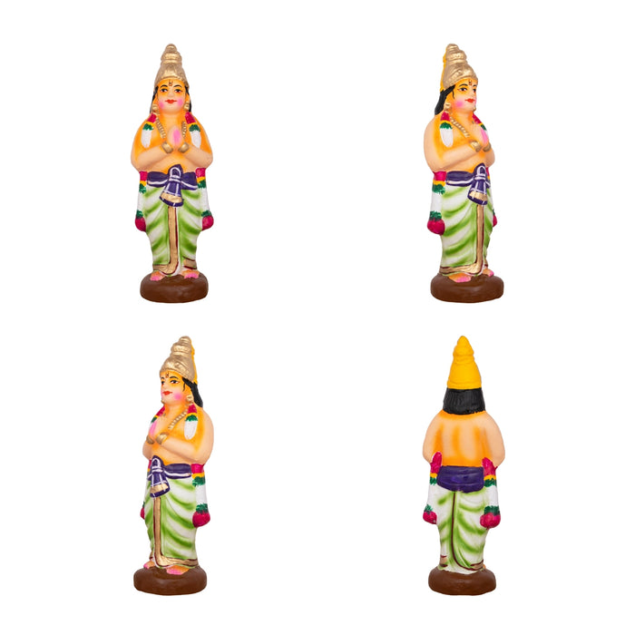 Azhwargal Clay Golu Bommai Set - 8 x 3 Inches | Giri Golu Doll/ Navaratri Golu Bomma/Gombe/Bommai