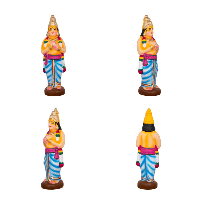 Azhwargal Clay Golu Bommai Set - 8 x 3 Inches | Giri Golu Doll/ Navaratri Golu Bomma/Gombe/Bommai