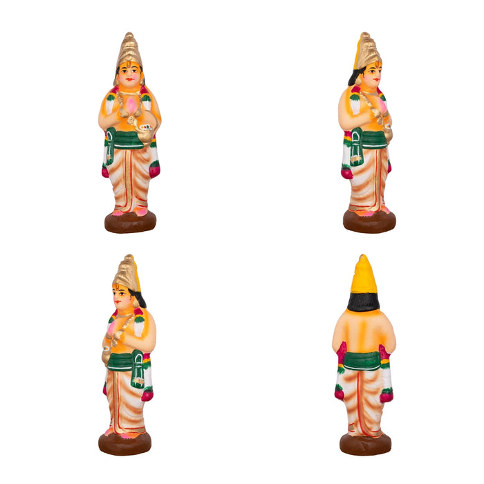 Azhwargal Clay Golu Bommai Set - 8 x 3 Inches | Giri Golu Doll/ Navaratri Golu Bomma/Gombe/Bommai