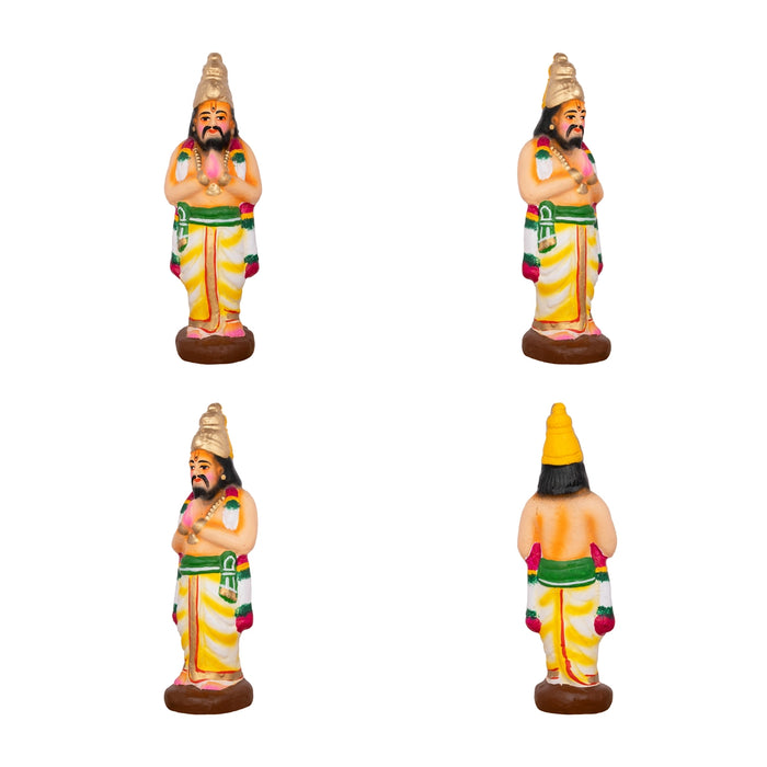 Azhwargal Clay Golu Bommai Set - 8 x 3 Inches | Giri Golu Doll/ Navaratri Golu Bomma/Gombe/Bommai