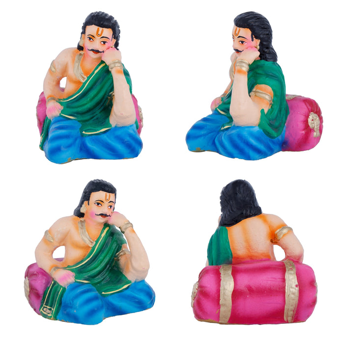 Saguni Pagadai Aduthal Clay Golu Bommai Set - 8 x 5.5 Inches | Giri Golu Doll/ Navaratri Golu Bomma/Gombe