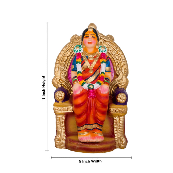 Seemantham Clay Golu Bommai Set - 9 x 5 Inches | Giri Golu Doll/ Navaratri Golu Bomma/Gombe/Bommai