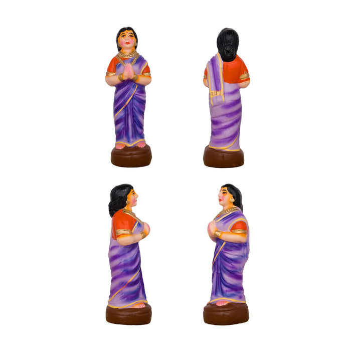 Seemantham Clay Golu Bommai Set - 9 x 5 Inches | Giri Golu Doll/ Navaratri Golu Bomma/Gombe/Bommai