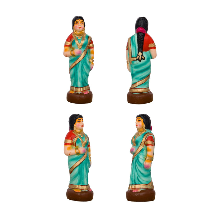 Seemantham Clay Golu Bommai Set - 9 x 5 Inches | Giri Golu Doll/ Navaratri Golu Bomma/Gombe/Bommai