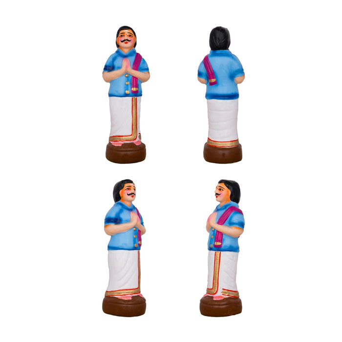 Seemantham Clay Golu Bommai Set - 9 x 5 Inches | Giri Golu Doll/ Navaratri Golu Bomma/Gombe/Bommai