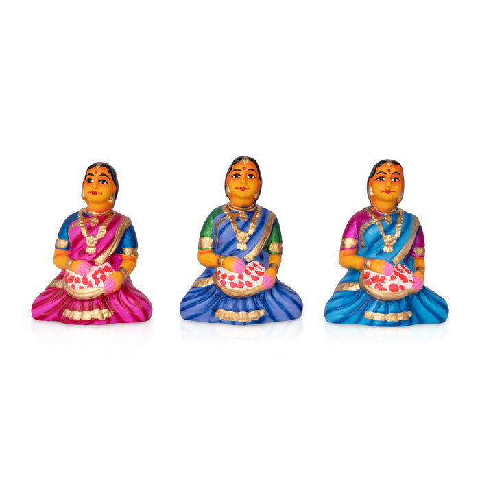 Kamakshi Pooja Clay Golu Bommai Set - 17 x 10.5 Inches | Giri Golu Doll/ Navaratri Kolu Bomma/ Gombe