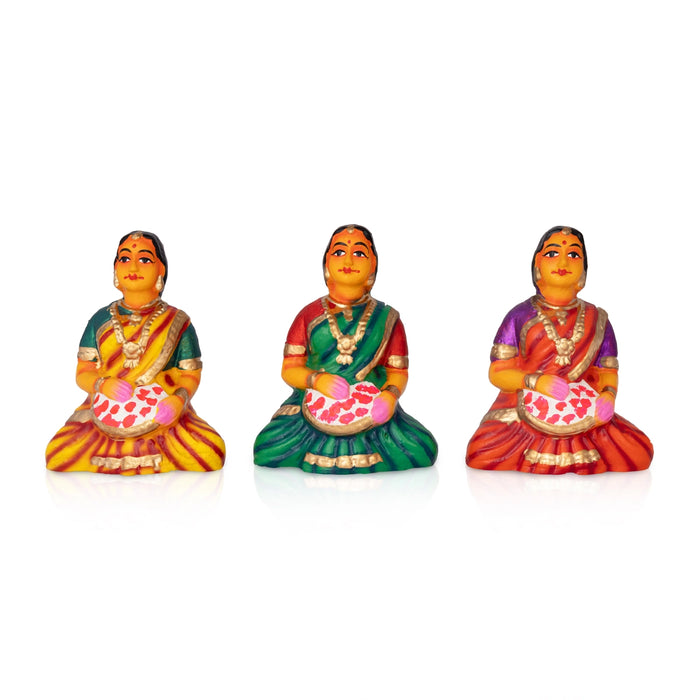 Kamakshi Pooja Clay Golu Bommai Set - 17 x 10.5 Inches | Giri Golu Doll/ Navaratri Kolu Bomma/ Gombe