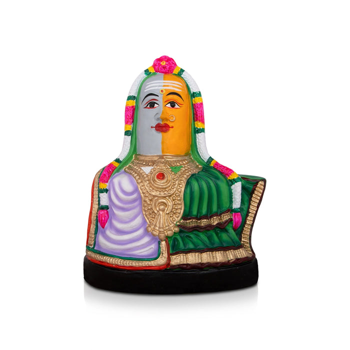 Ardhanarishvara Lingam Nandi Paper Mache Golu Bommai Pair - 10 x 7.5 Inches | Giri Golu Doll/ Navaratri Golu Bomma
