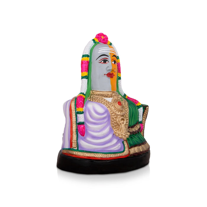 Ardhanarishvara Lingam Nandi Paper Mache Golu Bommai Pair - 10 x 7.5 Inches | Giri Golu Doll/ Navaratri Golu Bomma