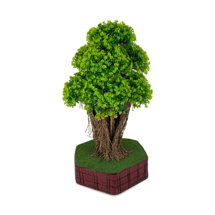 Artificial Bonsai Plant - 19 x 8 Inches| Indoor Plant/ Lush Green Layered Foliage with Pot