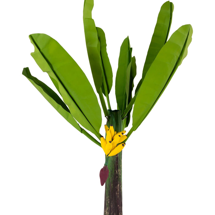 Artificial Bonsai Plant - 9 x 3.5 Inches | Indoor Plant/ Banana Plant with Green Leaves For Home