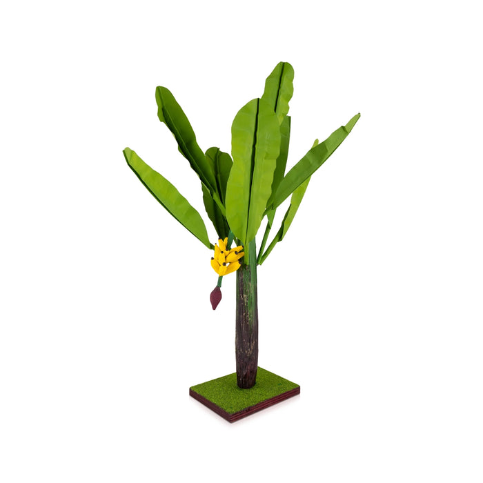Artificial Bonsai Plant - 11 x 4.5 Inches | Decorative Banana Plant with Green Leaf/ Faux Tree For Home