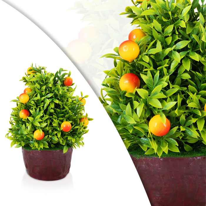 Artificial Bonsai Plant - 10 x 6 Inches | Decorative Faux Tree / Indoor Mango Plant for Tabletop Decor