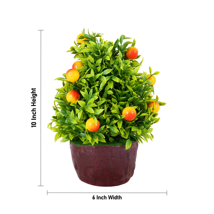Artificial Bonsai Plant - 10 x 6 Inches | Decorative Faux Tree / Indoor Mango Plant for Tabletop Decor
