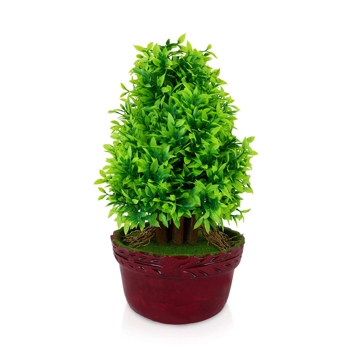 Artificial Bonsai Plant - 14 x 3 Inches | Indoor Plant/ Green Leaf Tree for Office Decor