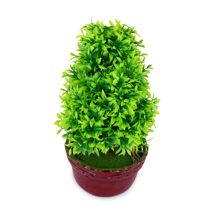 Artificial Bonsai Plant - 14 x 3 Inches | Indoor Plant/ Green Leaf Tree for Office Decor