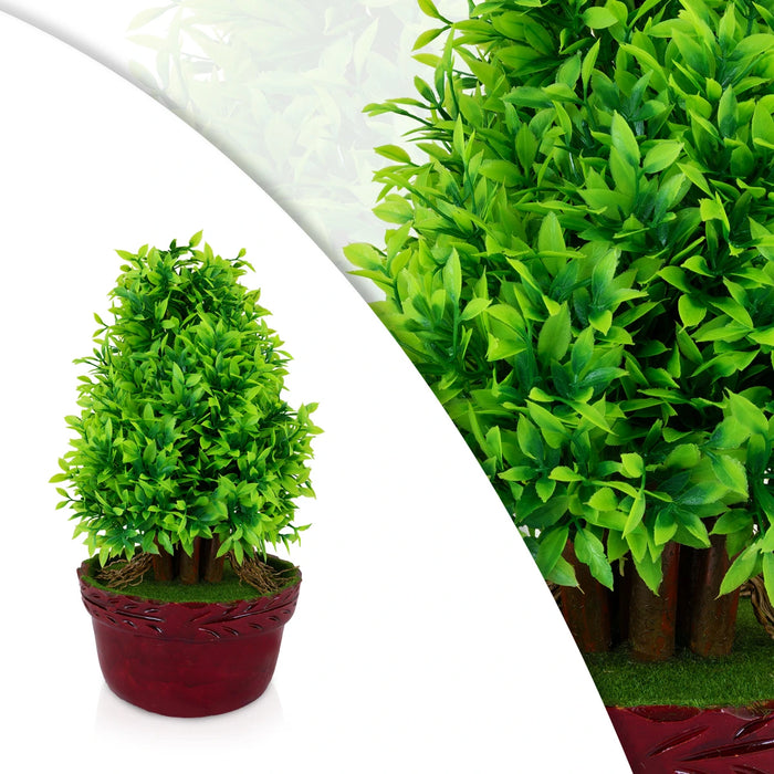 Artificial Bonsai Plant - 14 x 3 Inches | Indoor Plant/ Green Leaf Tree for Office Decor