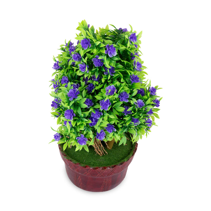 Artificial Bonsai Plant - 14 x 8.5 Inches | Purple Flower Tree/ Decorative Faux Plant for Home