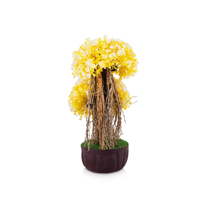 Artificial Bonsai Plant - 9.5 x 6 Inches | Indoor Plant/ Pink Flower Faux Tree For Table Decor