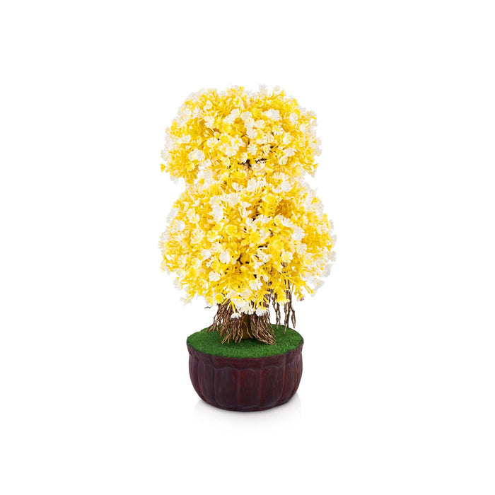 Artificial Bonsai Plant - 9.5 x 6 Inches | Indoor Plant/ Pink Flower Faux Tree For Table Decor