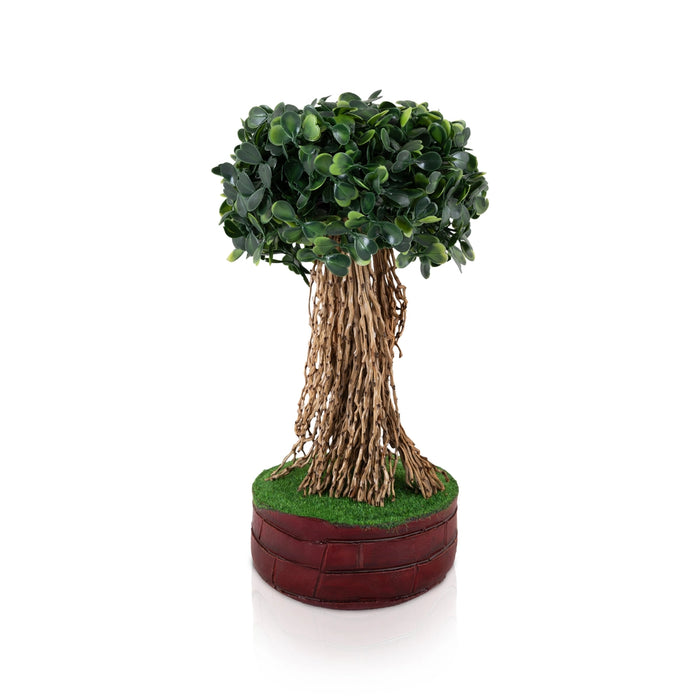 Artificial Bonsai Plant - 9.5 x 5 Inches | Fake Plants / Decorative Green Leaf Tree for Home Decor