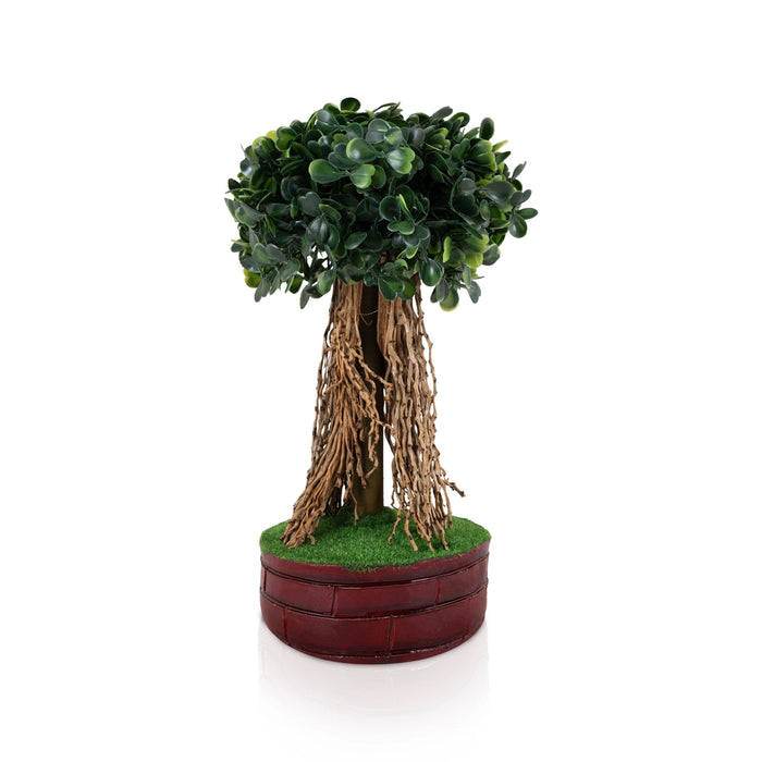 Artificial Bonsai Plant - 9.5 x 5 Inches | Fake Plants / Decorative Green Leaf Tree for Home Decor