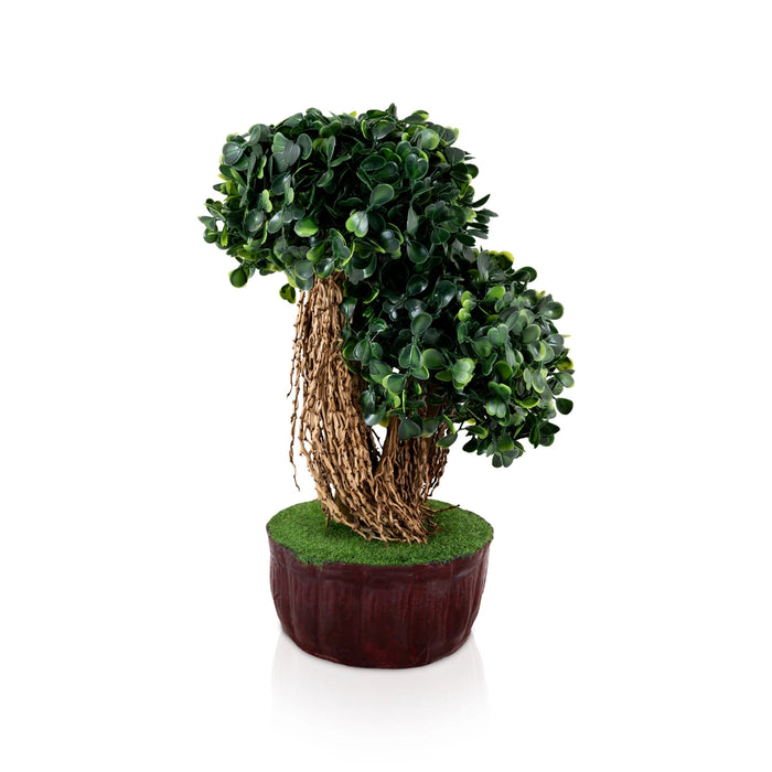 Artificial Bonsai Plant - 10 x 7 Inches | Indoor Plants / Decorative Green Artificial Tree for Home