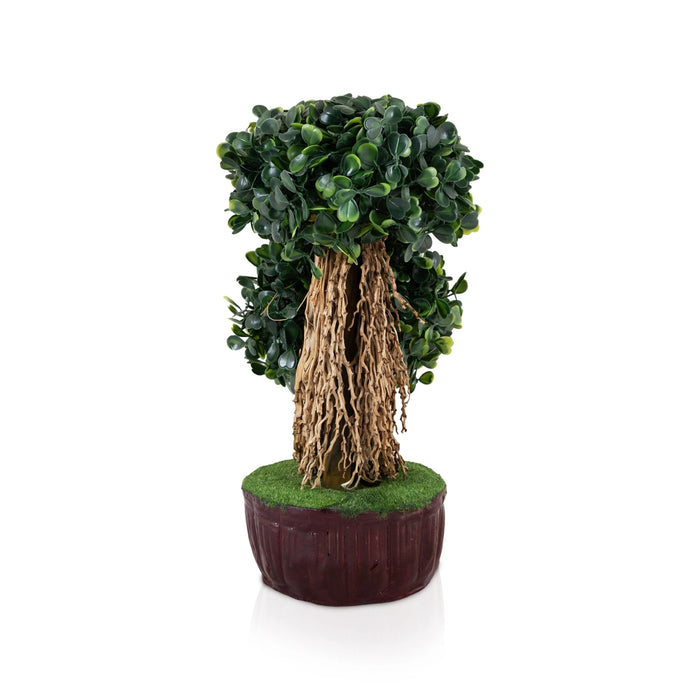 Artificial Bonsai Plant - 10 x 7 Inches | Indoor Plants / Decorative Green Artificial Tree for Home