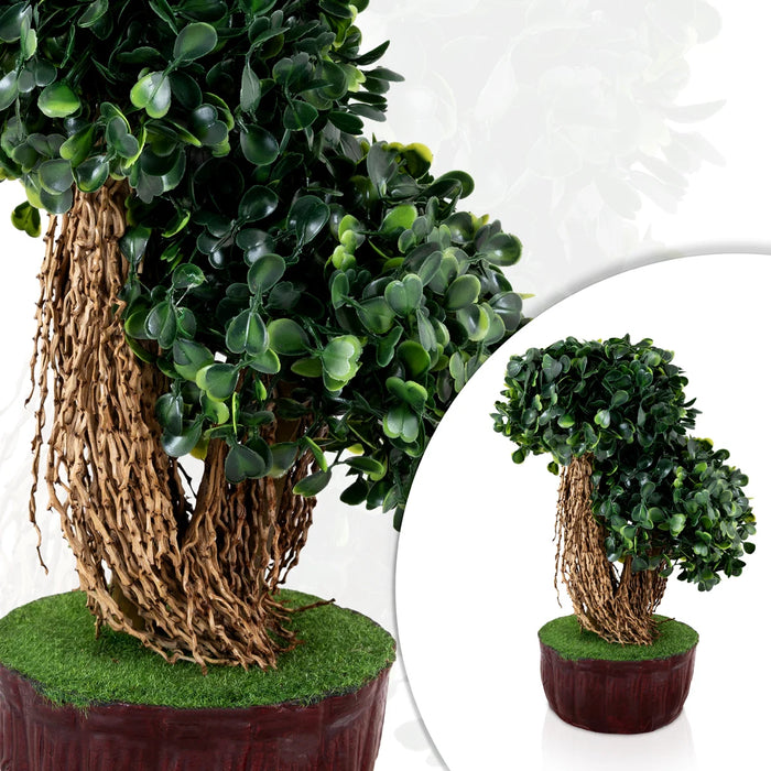 Artificial Bonsai Plant - 10 x 7 Inches | Indoor Plants / Decorative Green Artificial Tree for Home