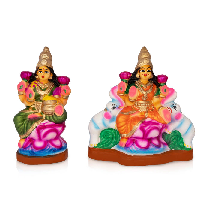 Ashta Lakshmi Clay Golu Bommai Set - 8 x 8 Inches | Giri Golu Doll/ Navaratri Golu Bomma/ Dasara Doll