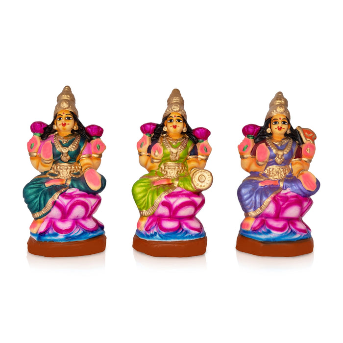 Ashta Lakshmi Clay Golu Bommai Set - 8 x 8 Inches | Giri Golu Doll/ Navaratri Golu Bomma/ Dasara Doll