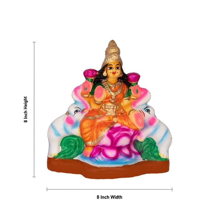 Ashta Lakshmi Clay Golu Bommai Set - 8 x 8 Inches | Giri Golu Doll/ Navaratri Golu Bomma/ Dasara Doll