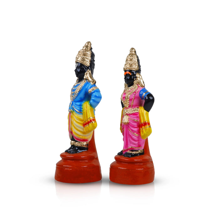 Pandurangan Rukkumayi Paper Mache Golu Bommai - 13 x 5.5 Inches | 2 Pcs/ Giri Golu doll/ Navaratri Golu Bommai