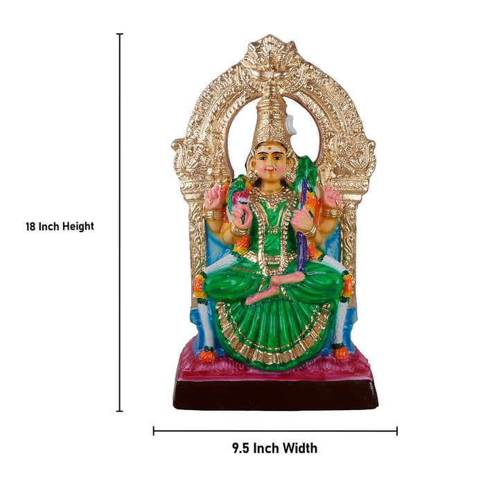 Kamakshi Idol Paper Mache Golu Bommai - 18 X 9.5 Inches | Giri Golu Doll/ Navratri Gombe/ Navratri Decor