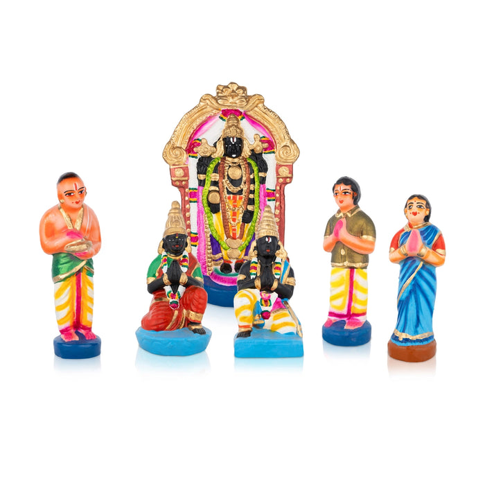 Uppiliappan Clay Golu Bommai Set - 11 x 7 Inches | Giri Golu Doll/ Navaratri Golu Bomma/ Bommai/Gombe