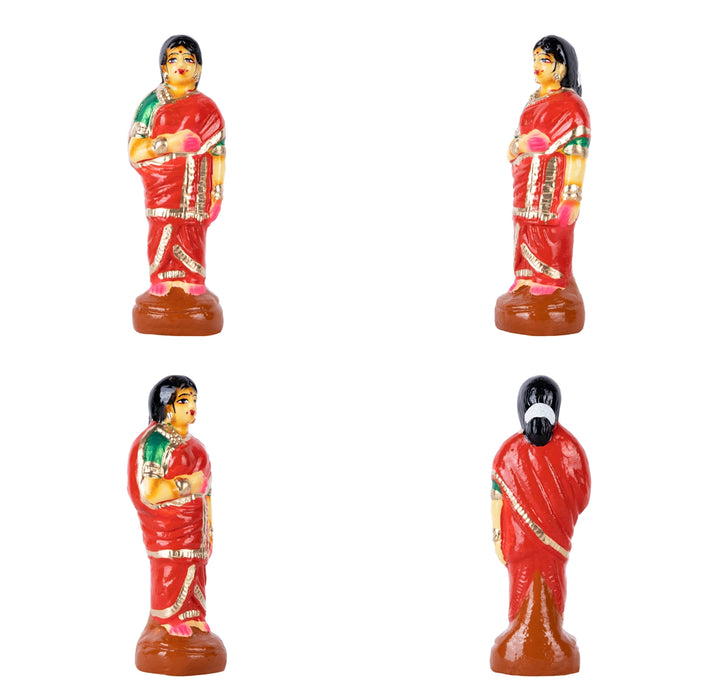 Maalai Maatrudal Clay Golu Bommai Set- 9 X 3.5 Inches | Navaratri Golu Gombe/Giri Golu Doll/Navratri Decoration