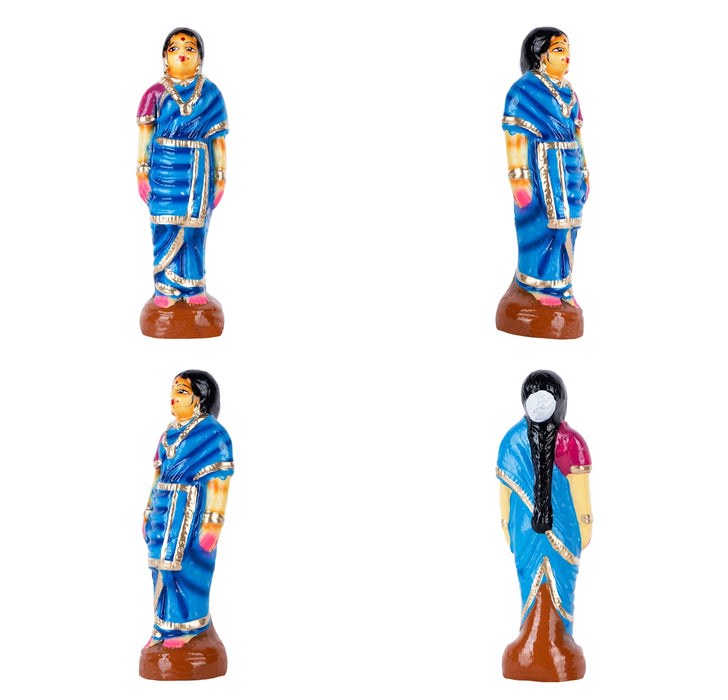 Maalai Maatrudal Clay Golu Bommai Set- 9 X 3.5 Inches | Navaratri Golu Gombe/Giri Golu Doll/Navratri Decoration