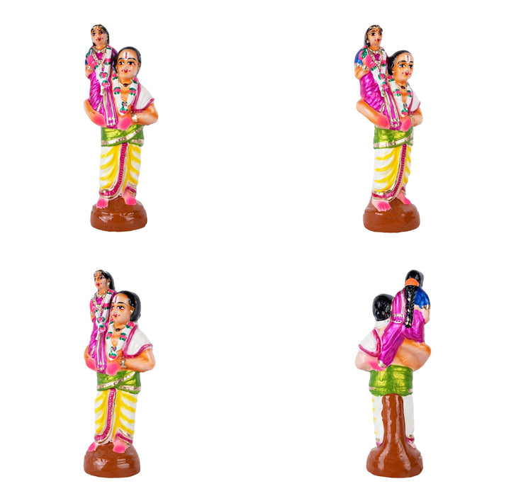 Maalai Maatrudal Clay Golu Bommai Set- 9 X 3.5 Inches | Navaratri Golu Gombe/Giri Golu Doll/Navratri Decoration
