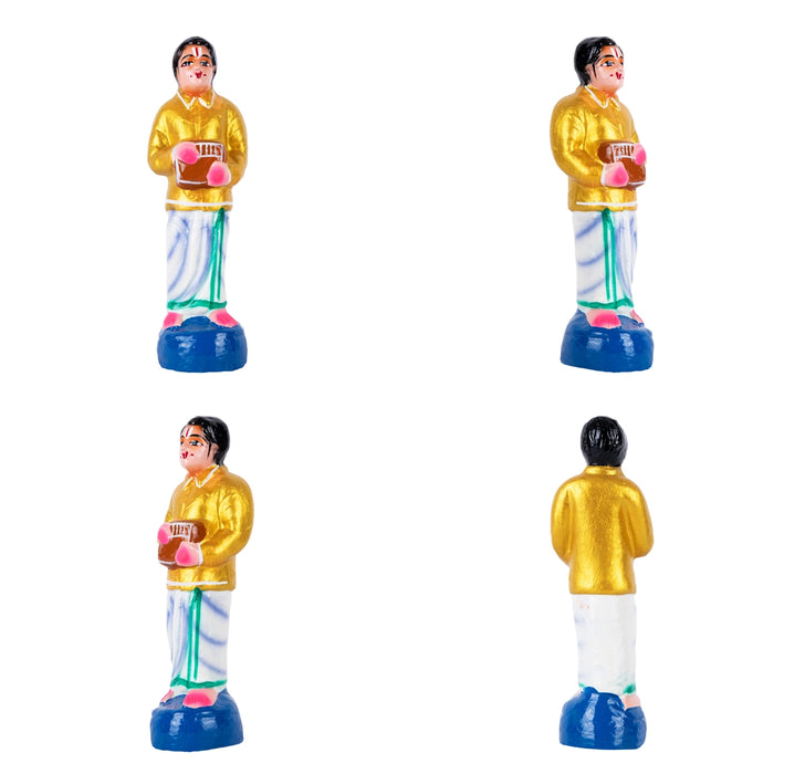 Maalai Maatrudal Clay Golu Bommai Set- 9 X 3.5 Inches | Navaratri Golu Gombe/Giri Golu Doll/Navratri Decoration