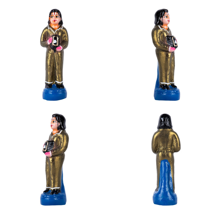 Maalai Maatrudal Clay Golu Bommai Set- 9 X 3.5 Inches | Navaratri Golu Gombe/Giri Golu Doll/Navratri Decoration