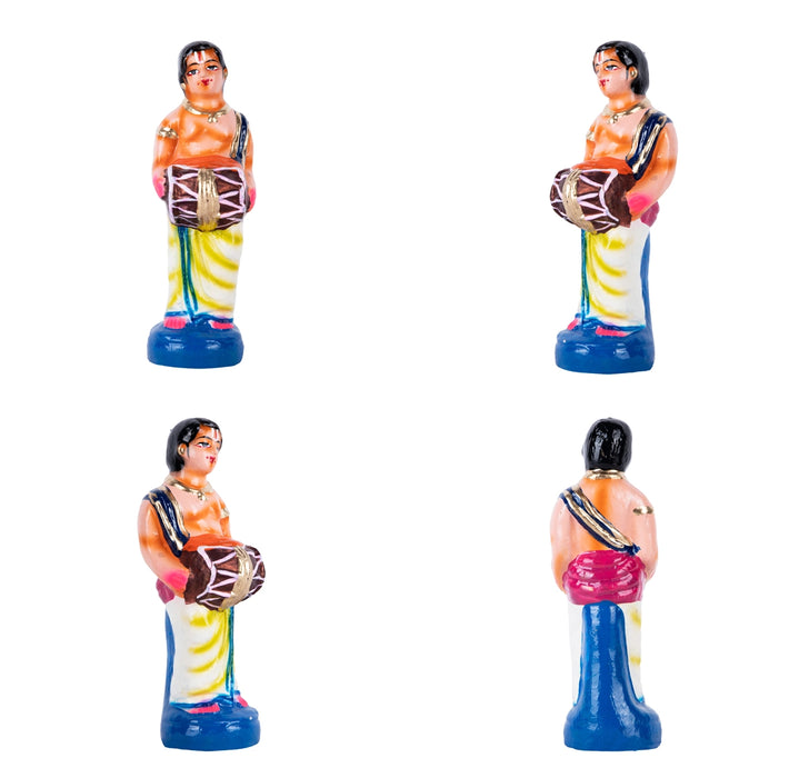 Maalai Maatrudal Clay Golu Bommai Set- 9 X 3.5 Inches | Navaratri Golu Gombe/Giri Golu Doll/Navratri Decoration