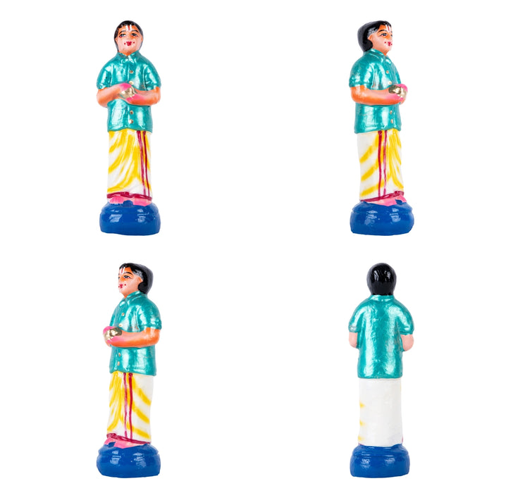 Maalai Maatrudal Clay Golu Bommai Set- 9 X 3.5 Inches | Navaratri Golu Gombe/Giri Golu Doll/Navratri Decoration