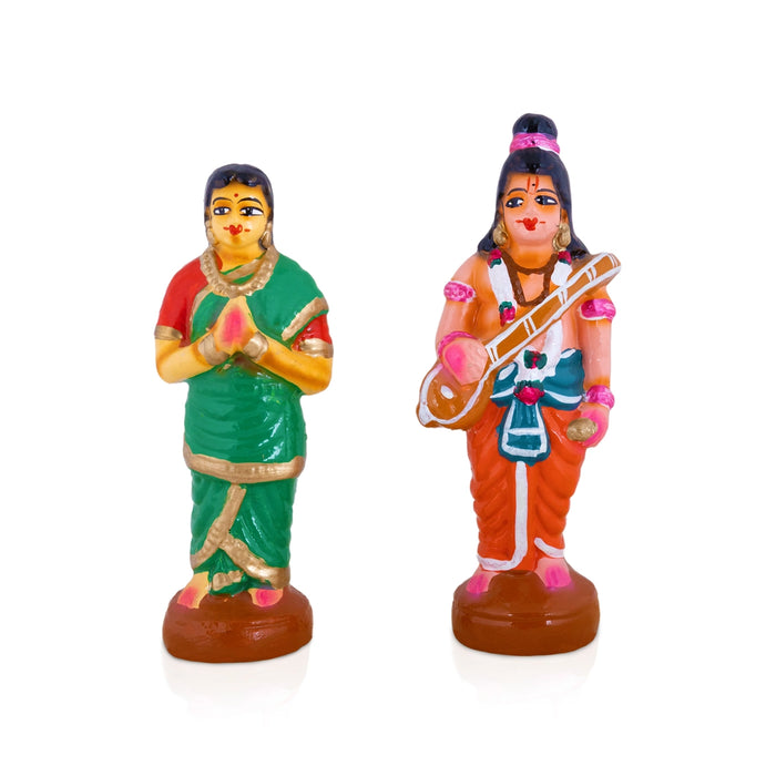 Andal Kalyanam Clay Golu Bommai Set - 8 x 3 Inches | Giri Golu Doll/ Navaratri Kolu Bomma/ Bommalu