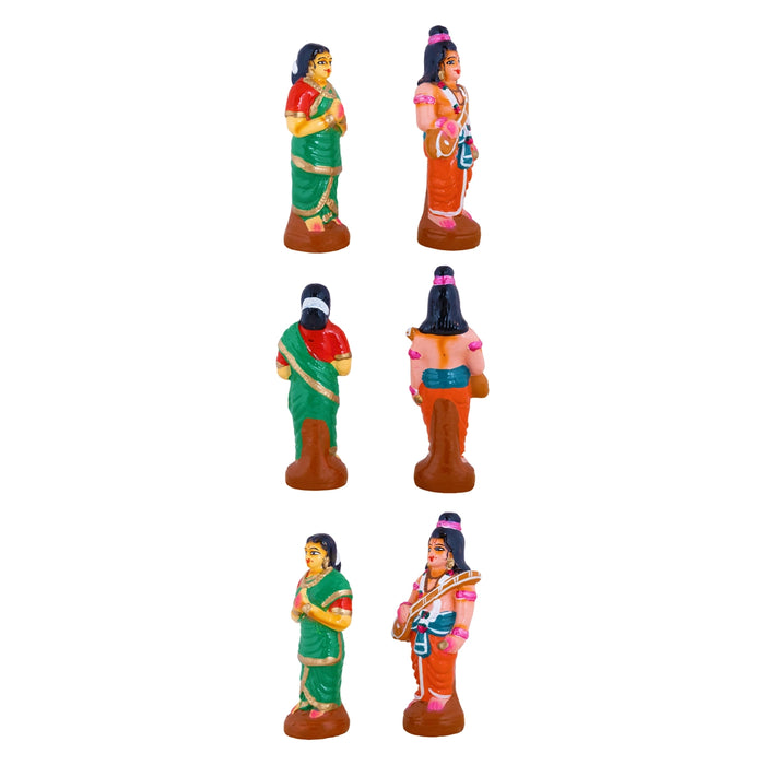 Andal Kalyanam Clay Golu Bommai Set - 8 x 3 Inches | Giri Golu Doll/ Navaratri Kolu Bomma/ Bommalu