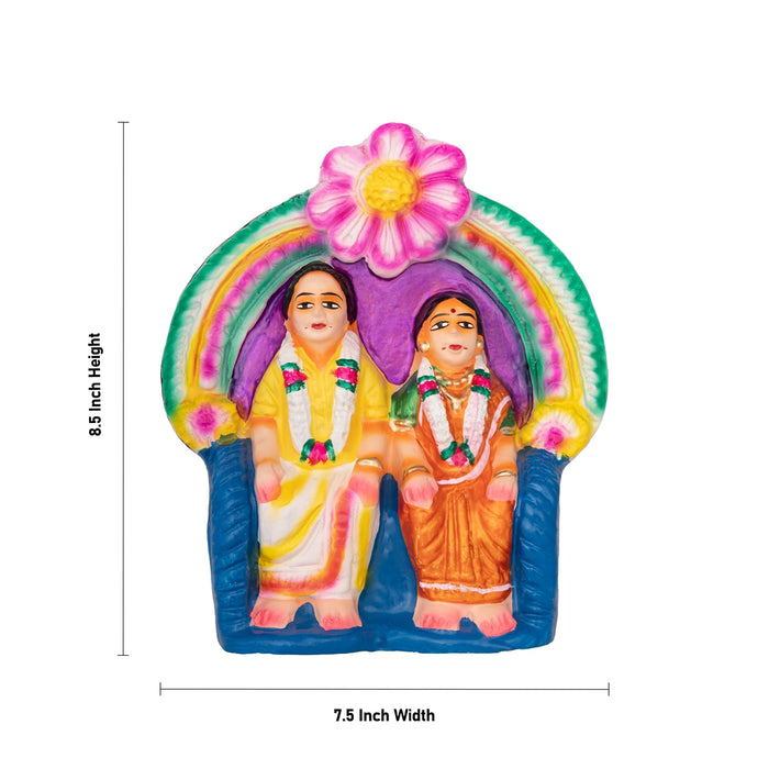 Shashtiabdapoorti Clay Golu Bommai Set - 8.5 x 7.5 Inches | Giri Golu doll/ Navaratri Kolu Bomma/ Bommai
